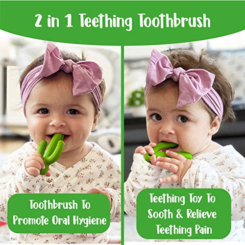Cactus Baby Teething Toys For Babies 0-6 Months Or 6-12 Months | Self-Soothing Pain Relief Soft Baby Teether Toys For Babies, Toddlers, Infants, Boy Or Girl | Natural Organic Bpa Free #TOP1