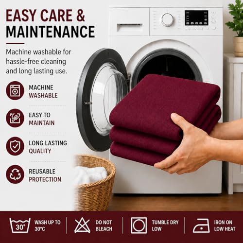 Image of Babylee 100% Waterproof King XL 78x72 Inch 6.5x6 Ft Fits Upto 10 Inch Mattress | Premium Terry Cotton Breathable Bed Protector | Mattress Cover for Double Bed | Maroon