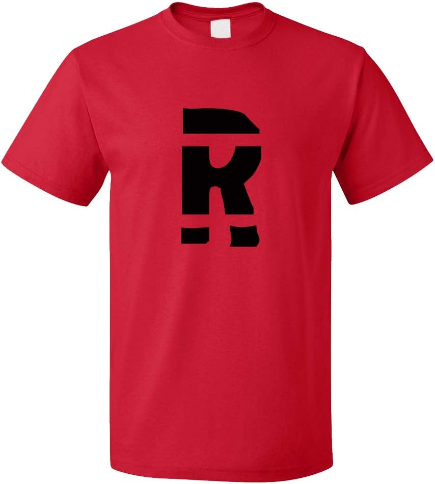 Custom Graphic T Shirts for Men R Jailbird Initial Monogram Letter R Cotton