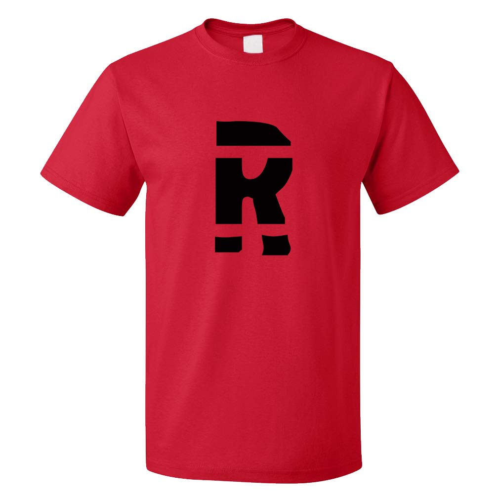 Custom Graphic T Shirts for Men R Jailbird Initial Monogram Letter R Cotton