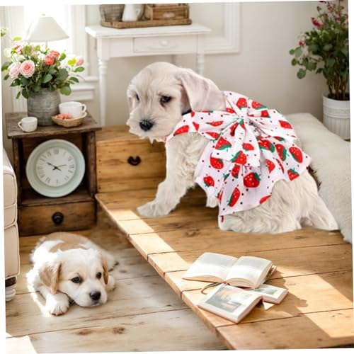 3 vestidos para cães com arneses, laço colorido, vestido de princesa para cães pequenos com botão pa