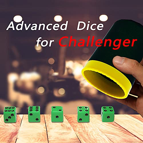 Graduation Gift Dice Stacking Cup Set With 4 Pcs 19Mm Purple And 5 Pcs 18Mm Green Standard 6 Sided Dices Straight Dice Cup With Storage Bag Dice Cup Shaker With Magic Tricks Instruction Black #TOP3