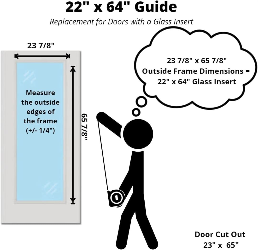 Generic 22 x 64 Entry Door Glass Insert (15 Lite), White