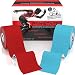 Nordic Lifting Kinesiology Tape (2-Pack) PrimeTape - Pro Sports & Athletic Taping for Knee, Shin Splints, Shoulder and Muscle - 2" X 16.4' per Roll Uncut - Orthopedic Therapy Method -by (Red + Blue)