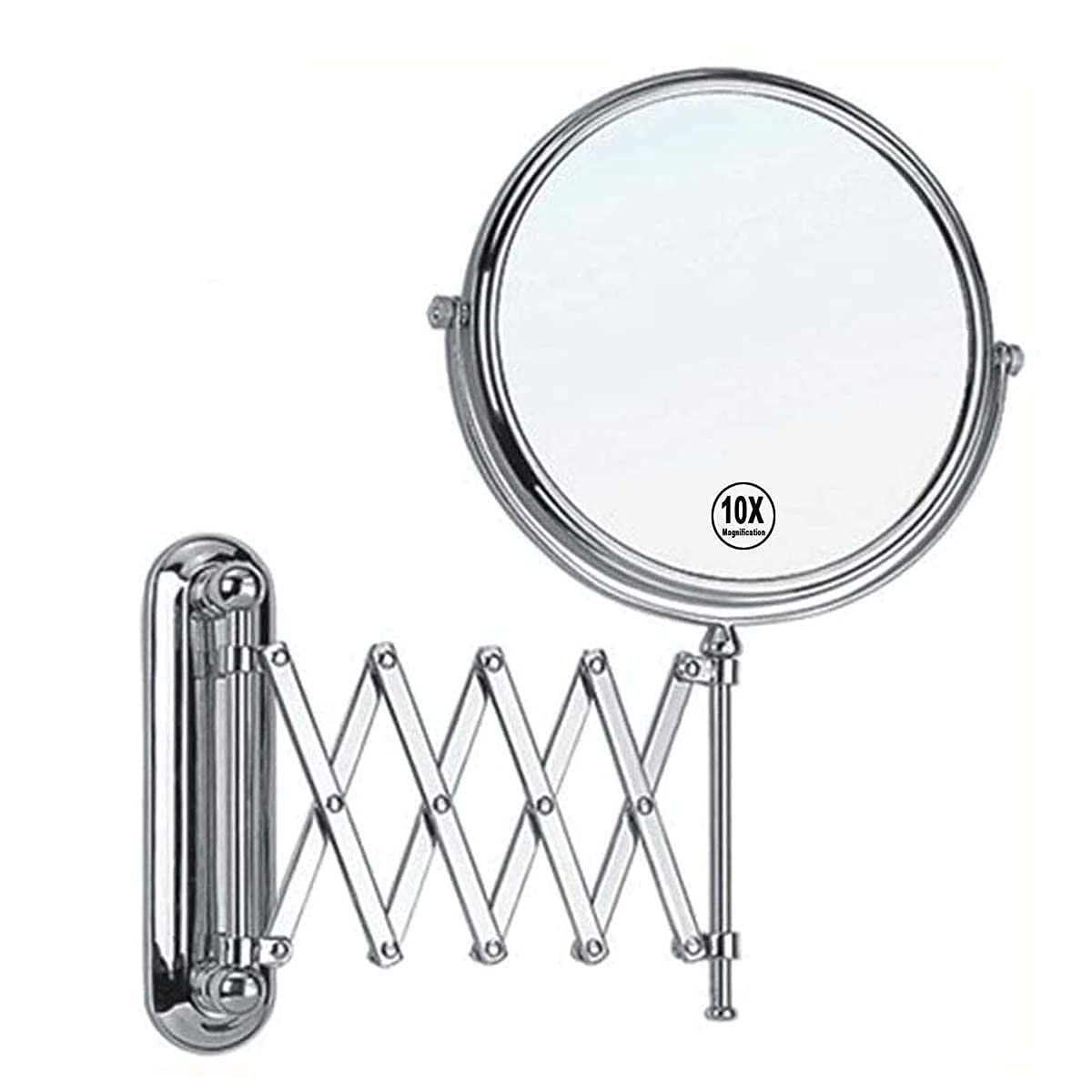 Miroir pivotant double face grossissement 10X avec diamètre de 8 pouces en verre net