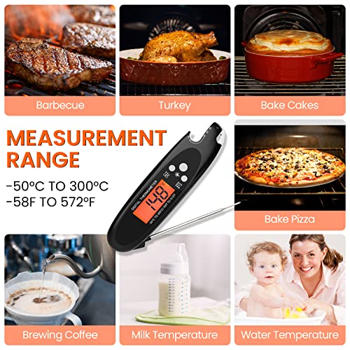 Digital Meat Thermometer-Instant Read Food Thermometer For Cooking-Waterproof Grill Accessories With Backlight And Calibration For Kitchen,Deep Fry,Outside Bbq #TOP5