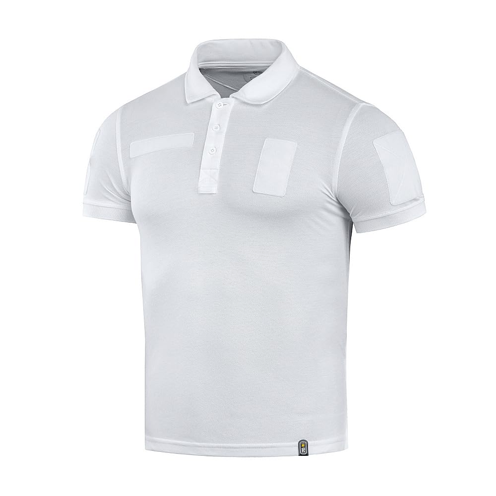 M-Tac Polo tattica da uomo – Polo da lavoro traspirante e resistente con superfici in , perfetto per sicurezza, polizia e attività all'aperto, bianco, S