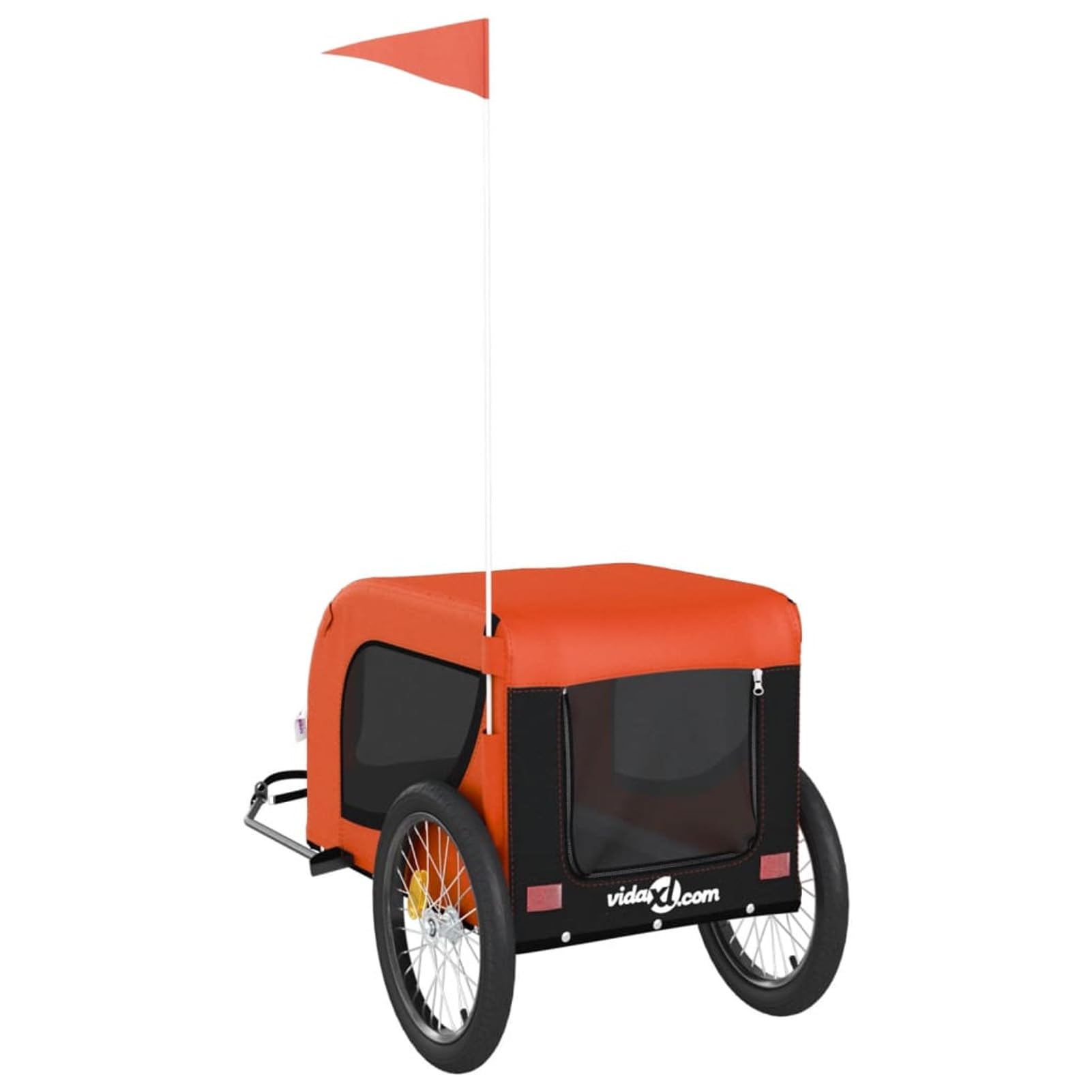 Remolque Bicicleta para Perros Hierro Tela Oxford Naranja Negro Carro para Bicicleta