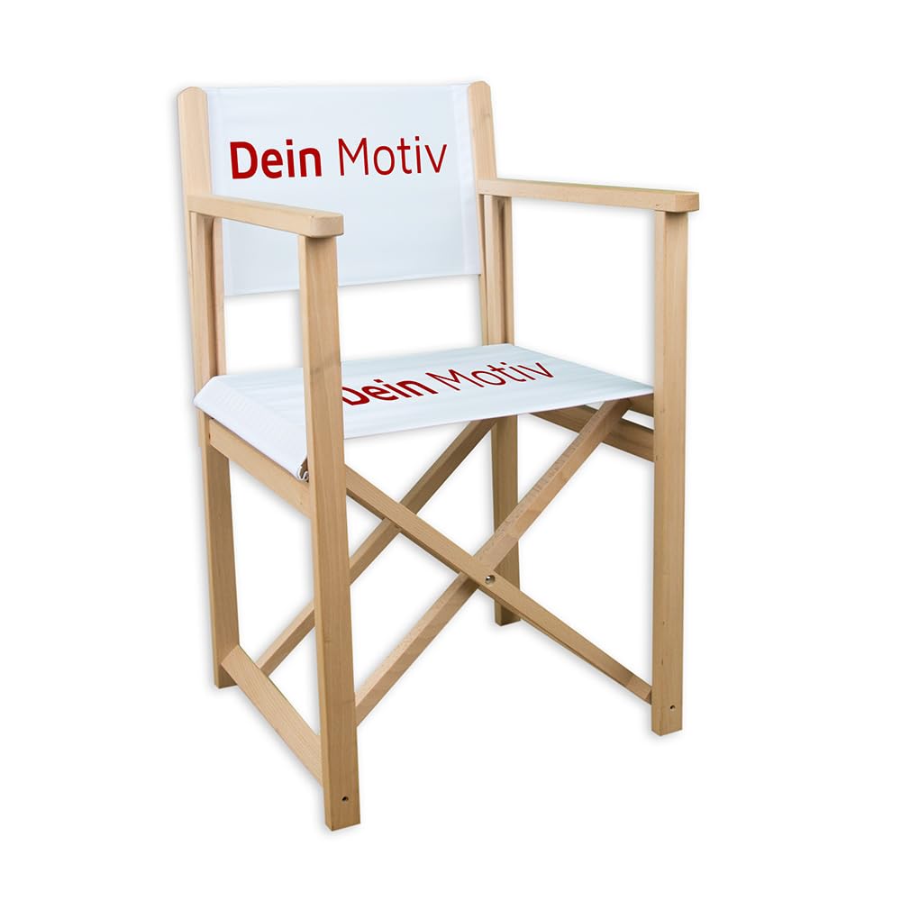 4-tlg. Segeltuch Bezüge Für Regiestühle - Rosarot Mit Holzleisten