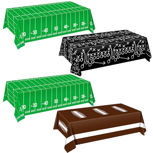 Football Tablecloth 4 Packs, Football Party Decorations, 54