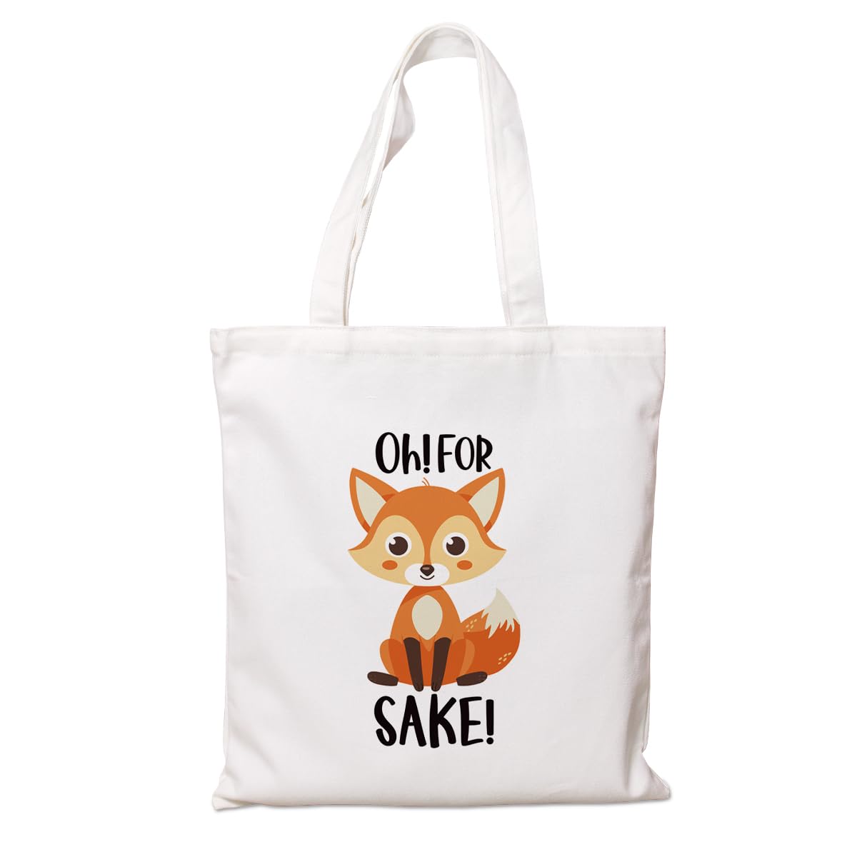 Cute Cartoon Canvas Tote Bag, Oh for Sake, Reusable Grocery Shopping Bags, Aesthetic Canvas Tote Bag for Grocery, Reusable Cloth Cotton Bags to Shopping, Gifts to Women Children