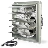 VENTISOL 20 Inch Shutter Exhaust Fan Wall Mounted, Aluminum with 1.65 Meters Power Cord Kit,High Spe