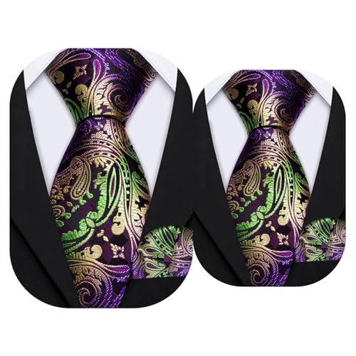 Barry.Wang 2 PACK Ties for Father and Son Fashion Children Tie Men Necktie Jacquard Handkerchief