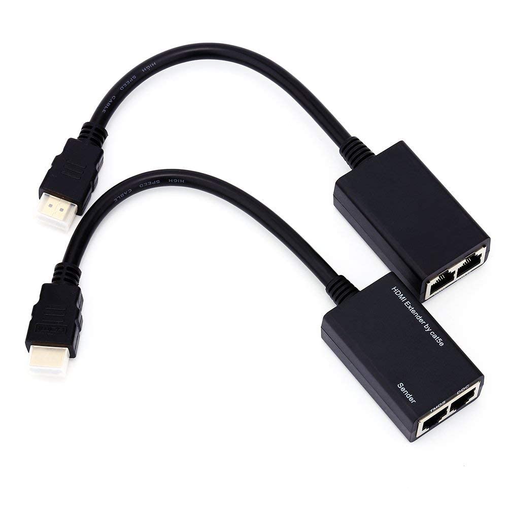 HDMI Extender Over RJ45 CAT5e CAT6 Cable UTP LAN Ethernet Balun Extender Repeater Cable-1080P 3D-30m-image-19