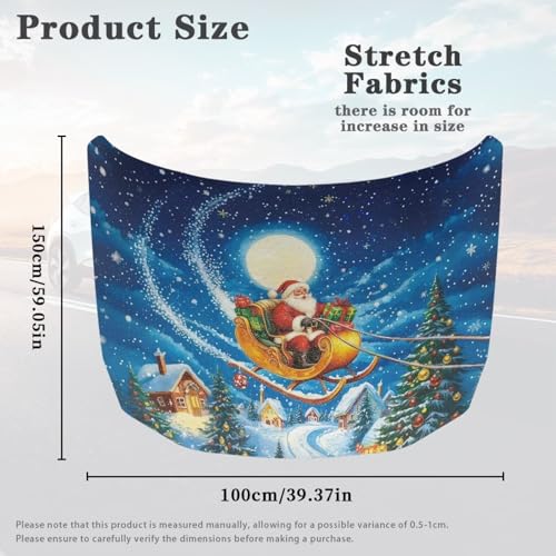 Image of Christmas Santa Claus Car Windshield Sunshade Cover, Waterproof Breathable Half Car Cover Blocks UV Rays for All Season - Fit Most Cars, SUV