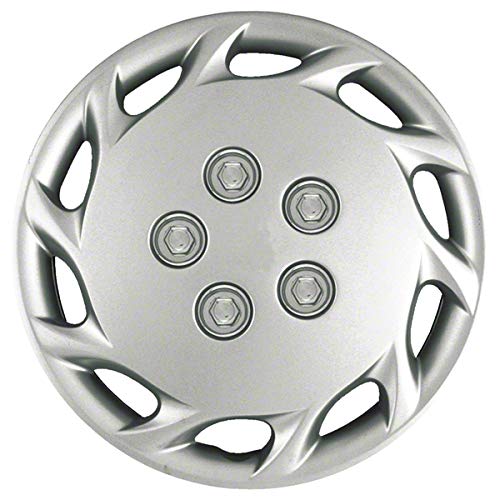 Fuel Rider 14 inch Silver ABS Hubcap Wheel Covers Compatible with 1997-1999 Toyota Camry (Set of 4) Wheelcovers for 14 inch Standard Steel Wheels- Auto Tire Cover Replacement Exterior Cap Cover