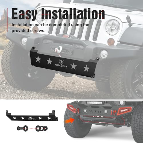 EYOUHZ Stoßstangen-Abdeckung aus Stahl, strukturiert, schwarz, kompatibel mit Jeep Wrangler JK 2007–2018