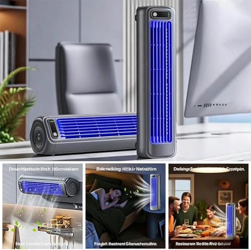 Aire acondicionado portátil premium de diseño estilizado minitorre de refrigeración beige 4