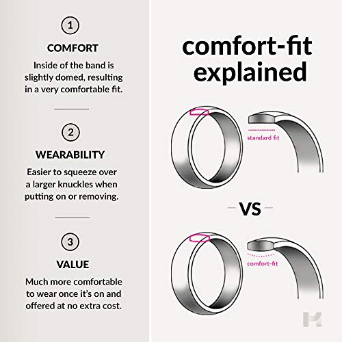 Midnight Rose Collection Tungsten Wedding Band Ring 8Mm For Men Women 18K Rose Gold Plated Step Bevel Edge Black Brushed Polished Size 9 #TOP4