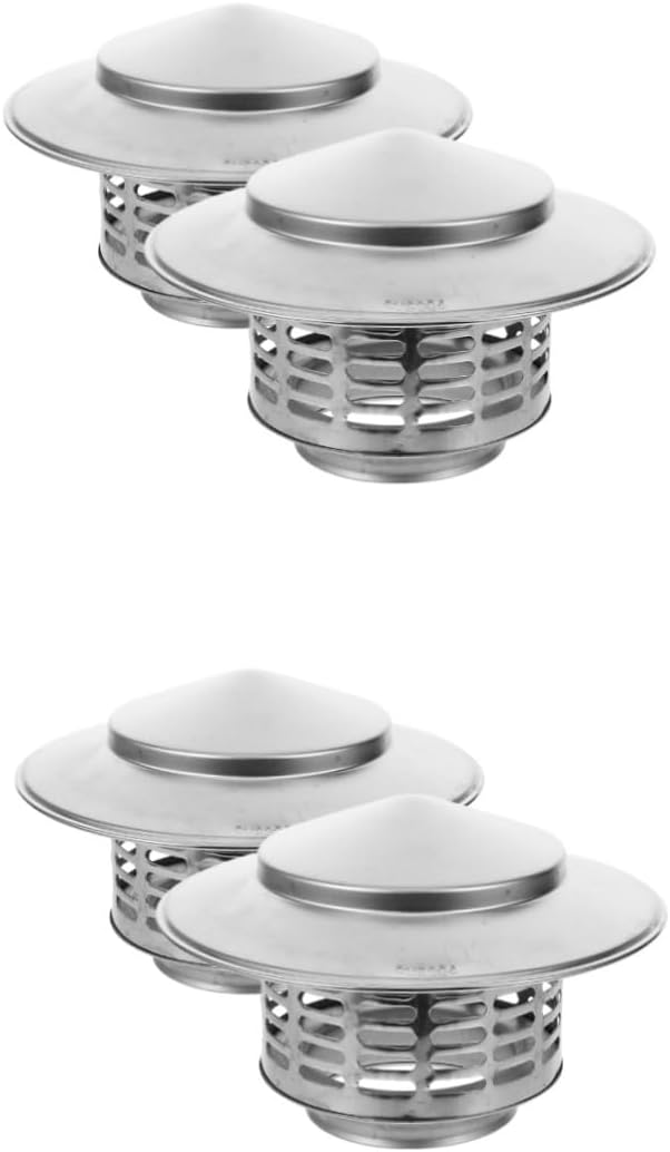 Mikinona 4pcs Fireplace Chimney Cap Vent Cover Plate Rv Roof Vent Rain Cover Chimney Protector