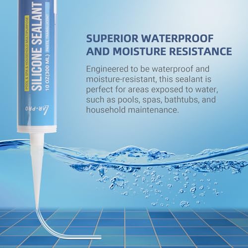 AR-PRO (2 Pack) 706A Translucent Silicone Sealant - 2 x 300ML(10oz) Tubes, Waterproof Silicone Sealant for Pool Repair, Spa, Bathtub, Household Mulipurpose - Image 4