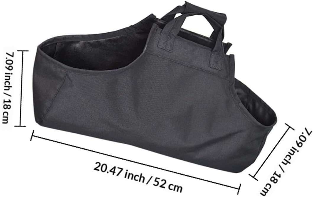 KICHOUSE Firewood Storage Bag Canvas Log Carrier Tote with Handle, Self-Standing Firewood Organizer for Outdoor Camping and Fireplace Use