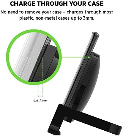 Belkin Boost Up Wireless Charging Stand 7.5 W, Fast Qi Wireless Charger for iPhone 11, 11 Pro/Pro Max, XS/XS Max, XR, X, Samsung Galaxy S10, S10+, S10e, Huawei P30/P30 Pro, UK Plug Included - Black