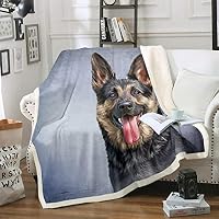 Sherpa-Plüschdecke Mit Hunde-Motiv – 127 X 152 Cm, Flauschig, 3D-Druck, Für Sofa & Bett