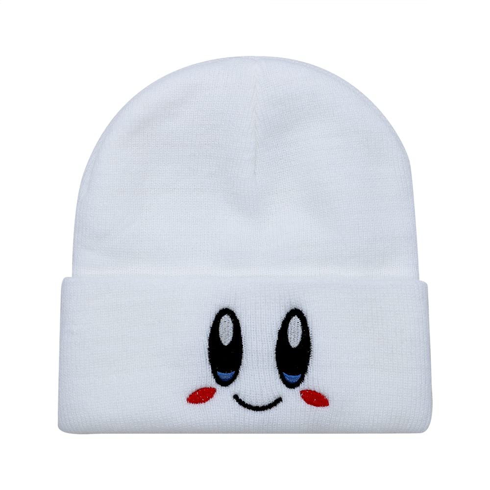 Zgboaht Winter Knit Hat for Men Women Internet Celebrity Beanie Hats Happy Face Watch Caps Embroidery Skull Cap