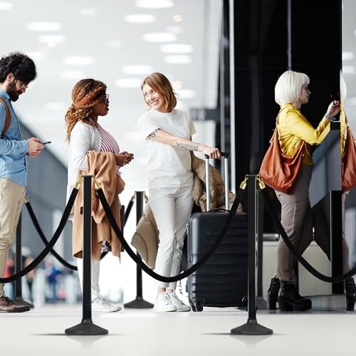 Alytree Poste de 2 Pacotes com Corda de Veludo, Postes de Controle de Multidão, Poste de Fila para C