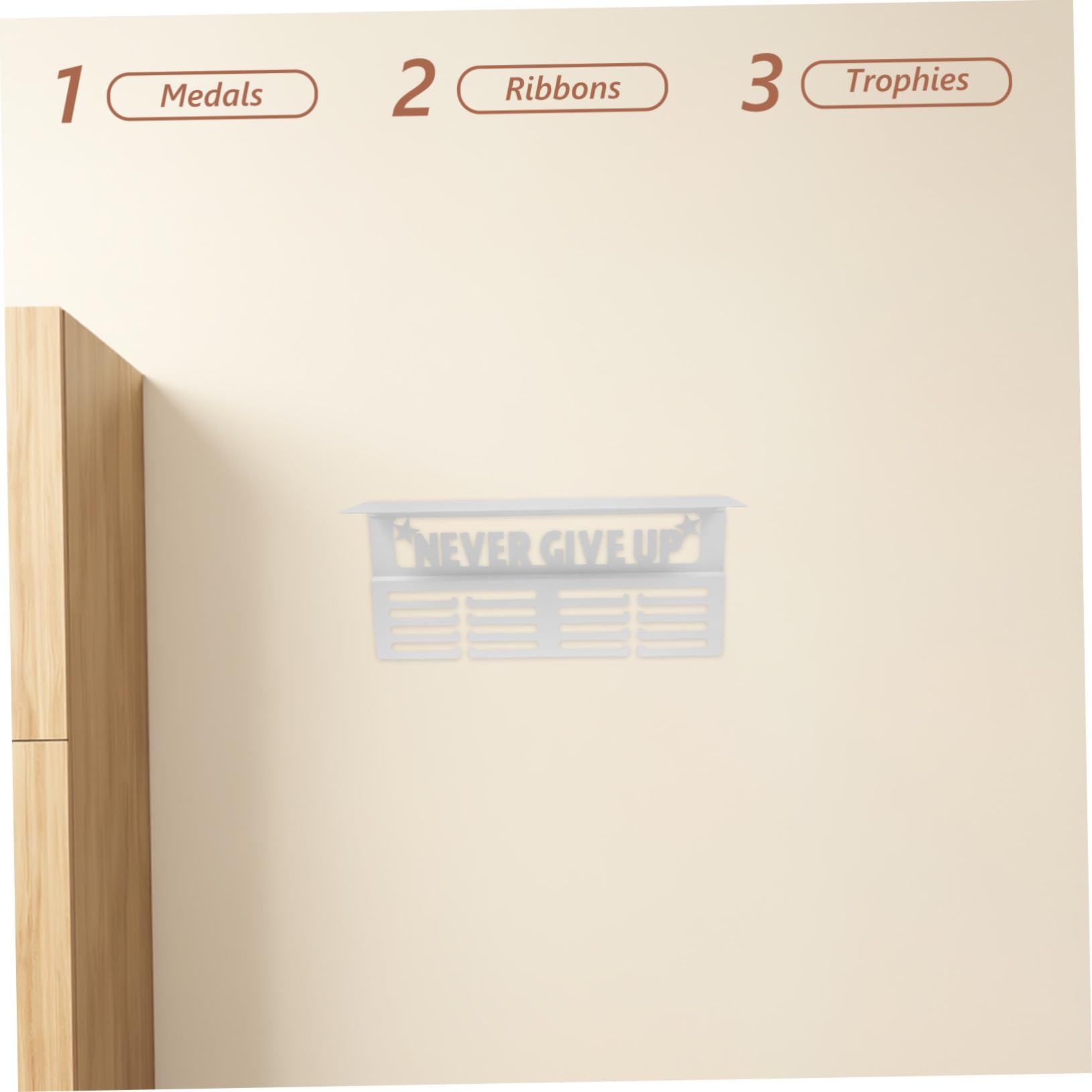 Sosoport Soporte Colgador Medallas Metálico Resistente para Pared Estante Moderno y Elegante para Exhibición de y Premios Deportivos para Corredores y Atletas