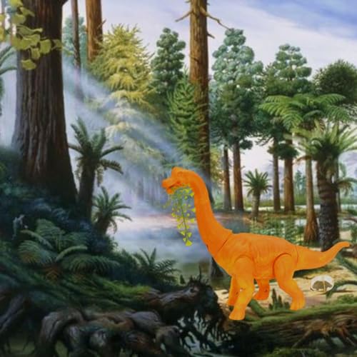 Dinossauro Anda Caminha Bota Ovos C/Sons Luzes e Função Projeção Brinquedo Braquiossauro Ovinho de D