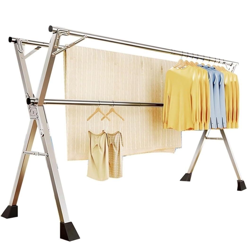 Étendoir à linge pliable de 200 cm réglable et rétractable pour la maison