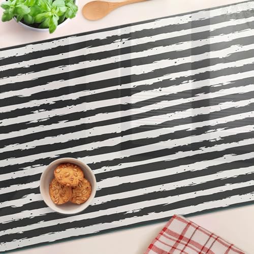 Planche à découper de cuisine 80x52 cm à rayures avec bords polis - 5
