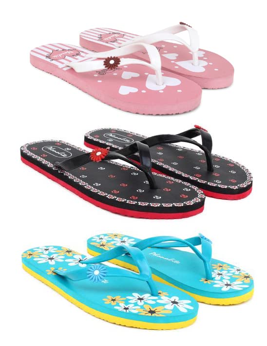 Phonolite Daily use Hawaii printed slipper flip flop Chappal pack of 3 for Women and girls Yellow color (B0B76S9LL6) Amazon Price History, Amazon Price Tracker