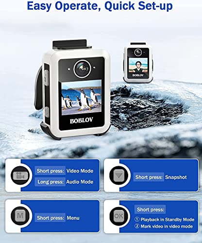 Boblov X2 64Gb Body Mounted Camera With Magnetic Clips And Short Clips, Lcd Display For Playback, Camera Lens Is On Screen Side, For Delivery Food/Parcels/Selfie/Sports #TOP7