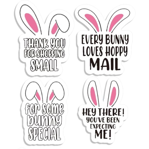 200 autocollants lapin de Pâques pour colis Happy Mail de petite boutique