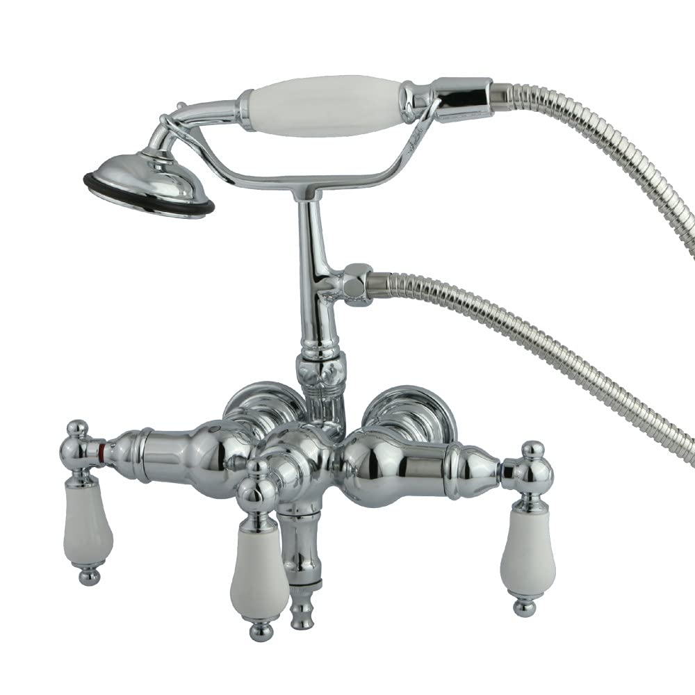 Robinet leg tub vintage pour baignoire îlot avec douchette chromée