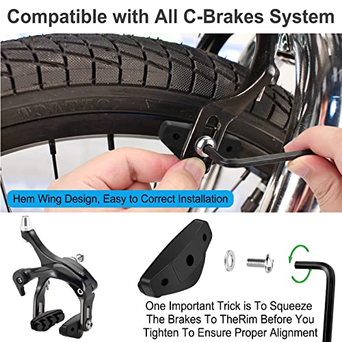 image for NUWAB 2 Pairs Premium Bike Brake Pads, Professional Caliper Brake Pads