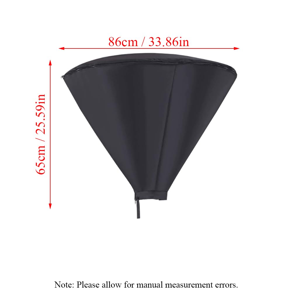Cubierta superior para calentador de patio, cubierta impermeable Oxford para calentador de patio, 86 x 65 cm, tapa protectora para interior y exterior (negro)