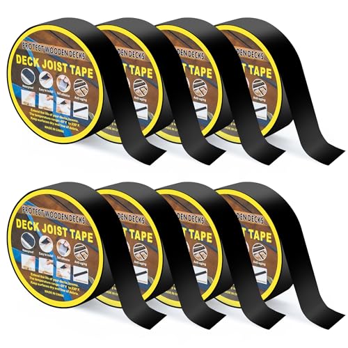 mosegor 8 Rollen 1500 * 5 cm Deckbalkenband,selbstklebendes holzschutzband,Anti Lecks klebebander,hochklebendes wasserdichtes Butyl-Deckband, für metallschuppen,Balken,Randbalken,decks