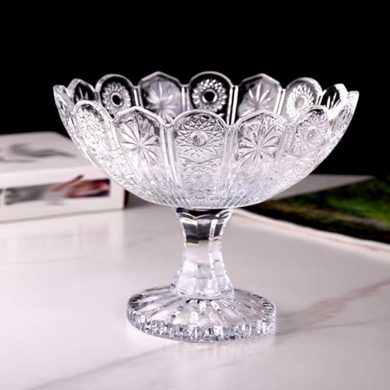 Tall Feet Fruit Platter Creativity Living Room Crystal Candy Bowl