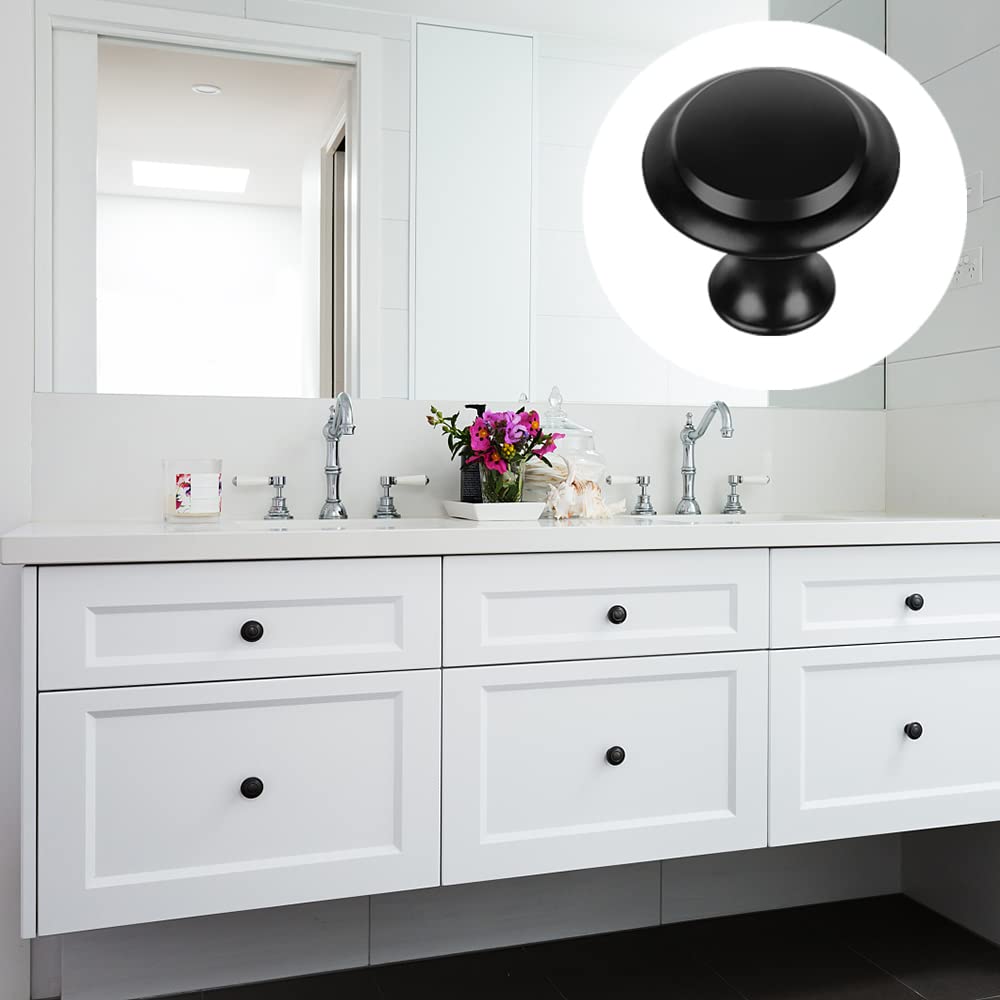 Black Cabinet Knobs - 50 Pack | Drawer Pulls -6 Black Cabinet Knobs - 50 Pack | Drawer Pulls -6