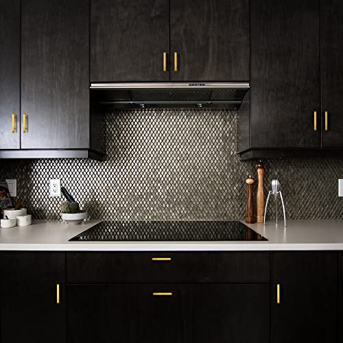 Image of Ravinte 30 Pack 6 Inch Square Cabinet Pulls Brushed Brass Stainless Steel Kitchen Drawer Pulls Cabinet Handles 6 inchLength,3.75 inch Hole Center