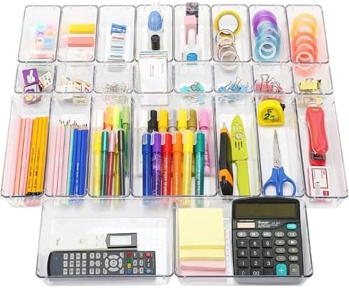 Miniatura 9 de GenMerch - 25 cajones organizadores de almacenamiento de plástico para brochas de maquillaje, cosméticos, joyas, teléfonos celulares y suministros