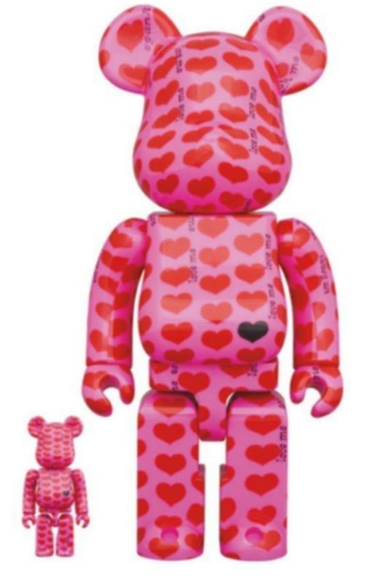 Amazon.co.jp: ベアブリック Pink Heart 100％ & 400％ ベアブリック 