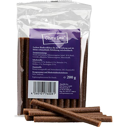 Chewies Rinderröllchen für Hunde - 200 g - weiche Kaustangen - Kaurollen mit Rind - Hundeleckerli fürs Training