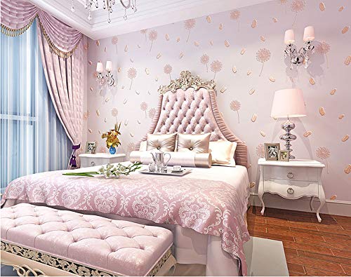 Q QIHANG Modern Minimalist Pastoral Style Dandelion Non-Woven Wallpaper Bedroom