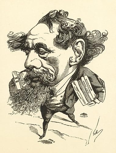 Tableau Charles Dickens par André Gill impression sur toile déco murale 60x90cm