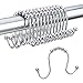 Amazer Shower Curtain Hooks Rings Double Shower Curtain Rings Stainless Steel Rust-Resistant Double Glide Shower Hook Rings for Bathroom Shower Rod Curtains, Polished Chrome, Set of 12 Hooks